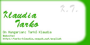 klaudia tarko business card