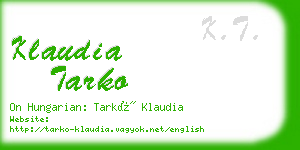 klaudia tarko business card